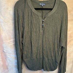 Democracy Olive Thermal Henley